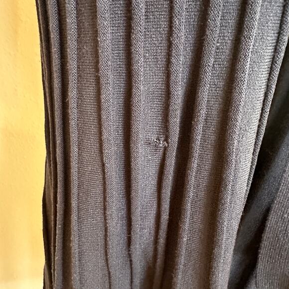 Area Stars Black Fit Flare Knit Midi Wrap Dress XS Pleated Career Designer $175 - Picture 10 of 10